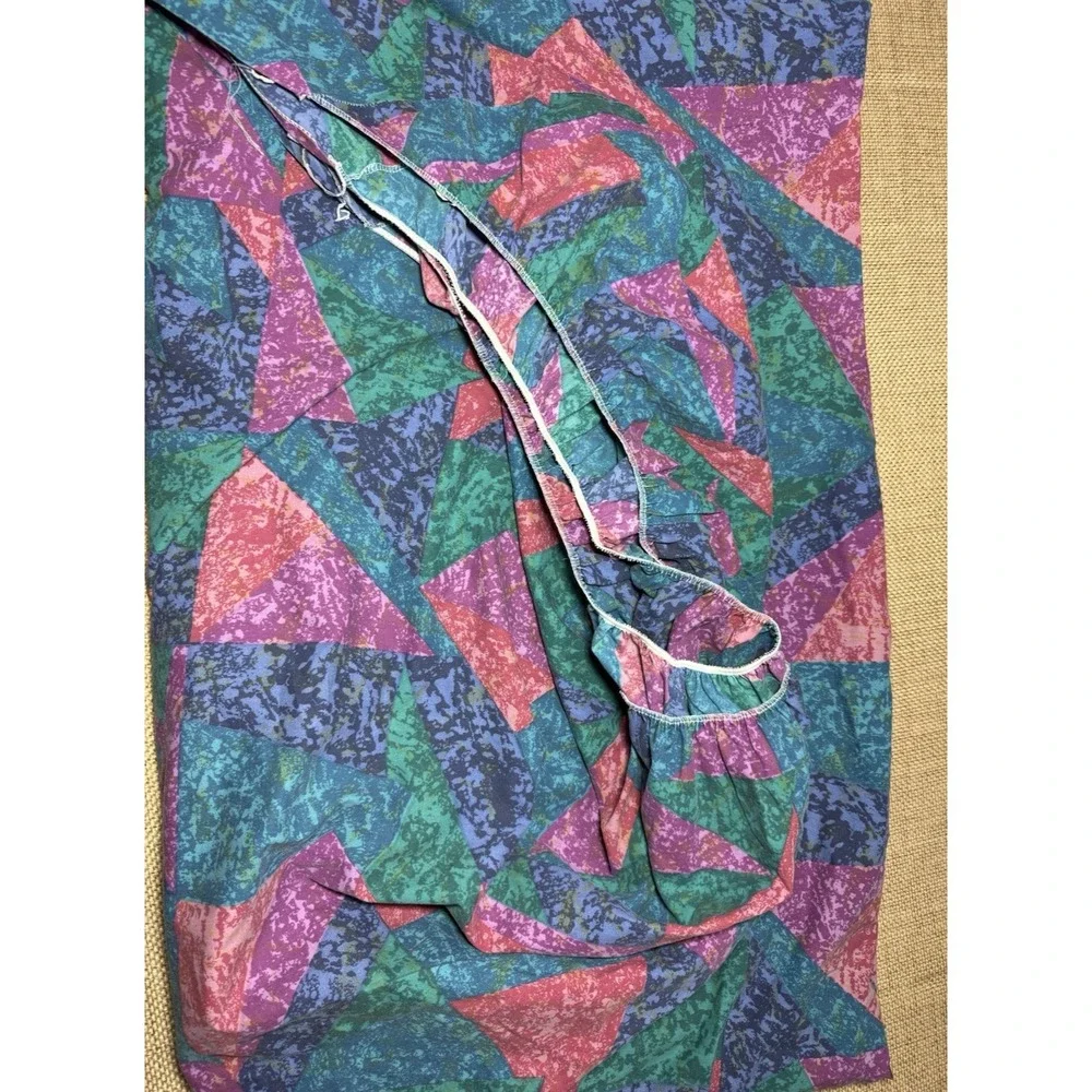 Springs Sheet Set Jeweled Marble QUEEN 90s Vtg Memphis Geo‎ Abstract Multicolor